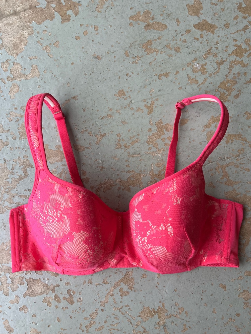 Hot Pink Lavender Overlay Bra